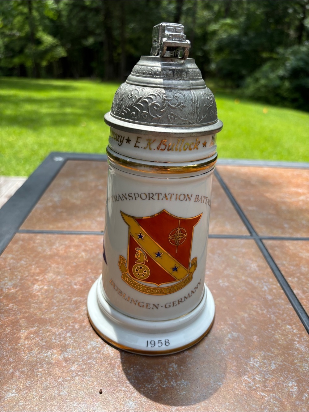 Vintage Beer Stein 6th Transportation Battalion 1958 Given To Honorary Member - Picture 16 of 16